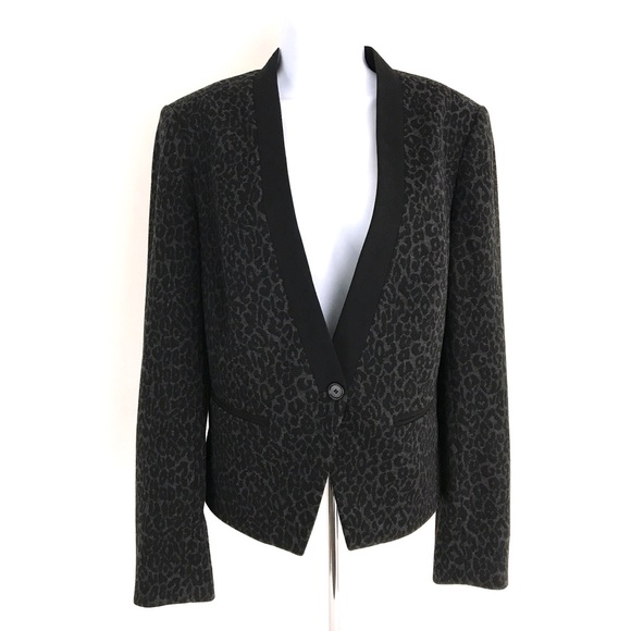 LOFT Jackets & Blazers - Ann Taylor Loft Tuxedo Blazer Leopard Print Sz 10